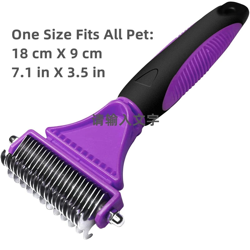 Double-Sided Stainless Steel Pet Grooming Brush