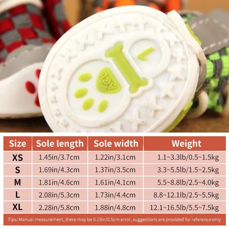 Breathable Soft Sole Dog Shoes (Set of 4)