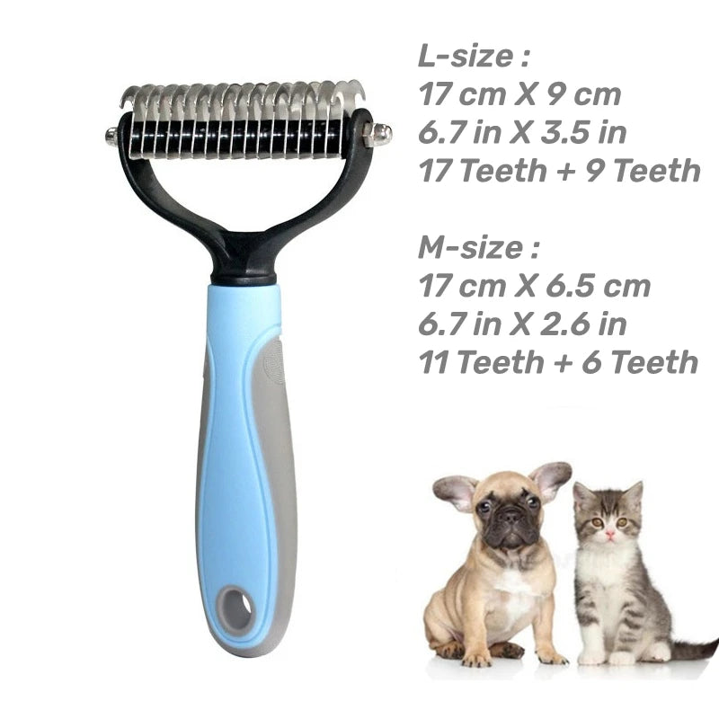 Double-Sided Stainless Steel Pet Grooming Brush