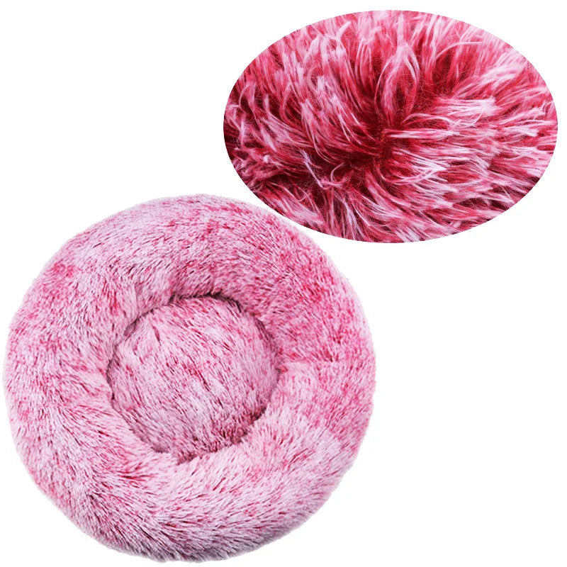 Plush Round Pet Bed – Soft & Cozy for Dogs & Cats