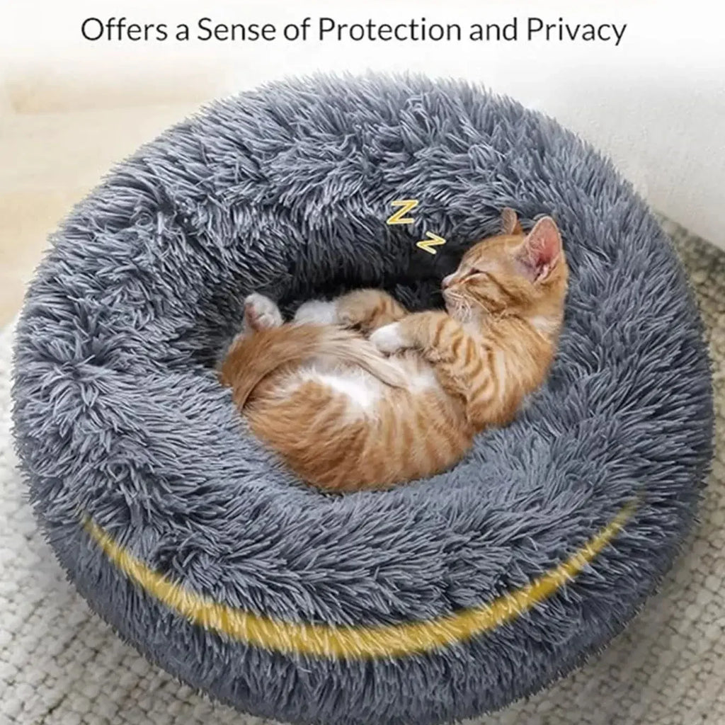 Plush Round Pet Bed – Soft & Cozy for Dogs & Cats